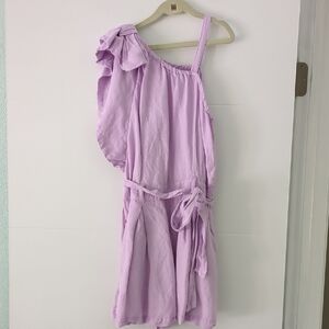 Habitual Girls 16 Years Old Lavender Linen One-Shoulder Romper